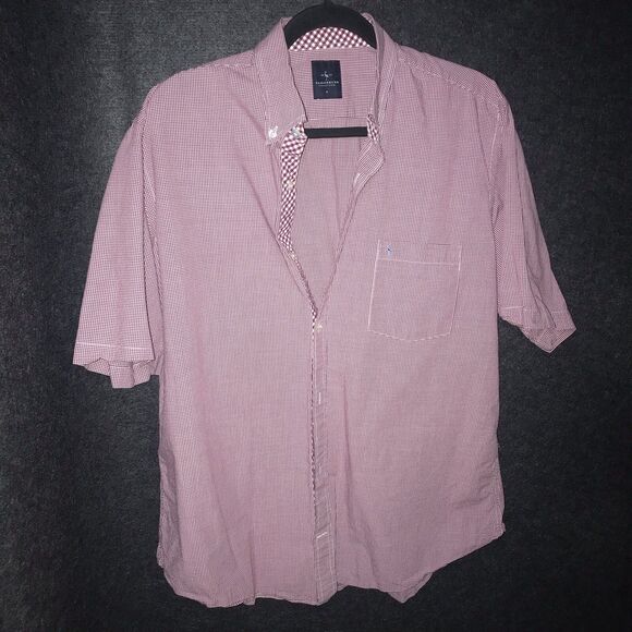 Tailorbyrd 1930 Collection Gingham Check Button Down Shirt Large Short Sleeve - Picture 3 of 11